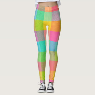 Leggings Tutti Frutti Plaid - Brillante Legilla De Patrón D