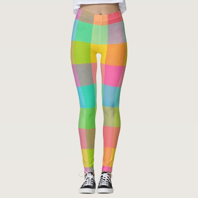 Leggings Tutti Frutti Plaid - Brillante Legilla De Patrón D (Anverso)