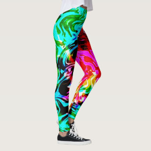 Leggings Tye de tormenta de fuego,