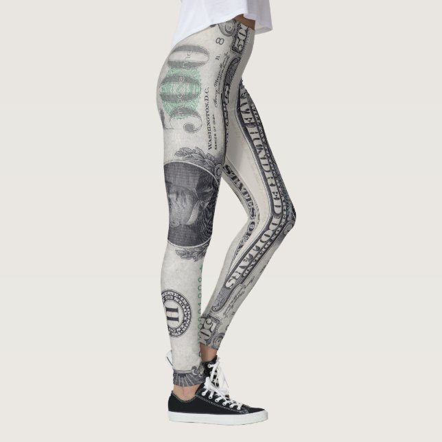 Leggings U.S. 500 Dollar Star Note Front  (Derecha)