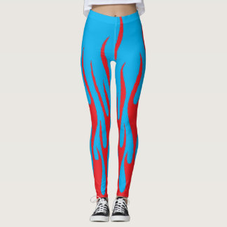 Leggings Última llama roja con traje de fiesta azul de la M