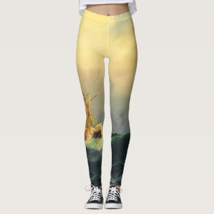 Leggings Un barco de vapor en una tormenta en el Océano Atl