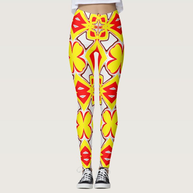 Leggings Un blanco rojo adorable "Ratti_Creative_Arts" (Anverso)