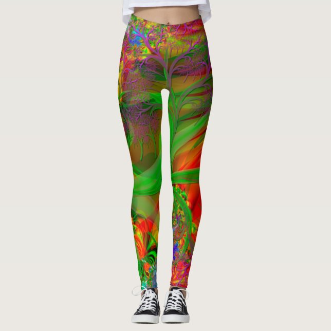 Leggings Un campo de flores silvestres psicodélico (Anverso)