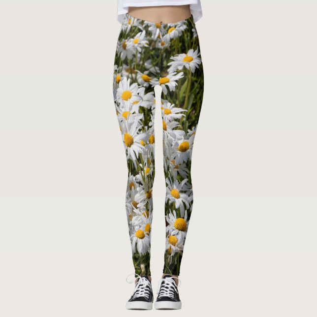 Leggings Un campo de Oxeye Daisies (Anverso)