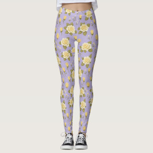 Leggings Un caprichoso rosas amarillas y blancas diminutas