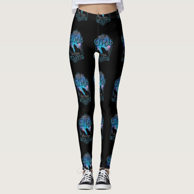 Leggings Un Chica que ama a los lobos (Anverso)