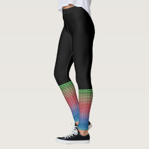 Leggings Un color y calcetines de la raya colorida