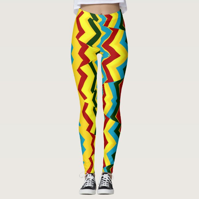 Leggings Un colorido patrón zigzag "Ratti_Creative_Arts" (Anverso)