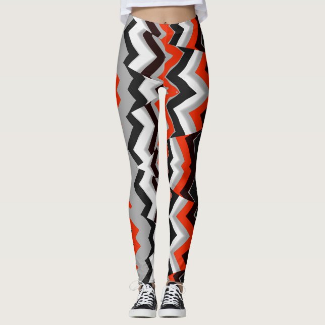 Leggings Un colorido patrón zigzag "Ratti_Creative_Arts" Le (Anverso)