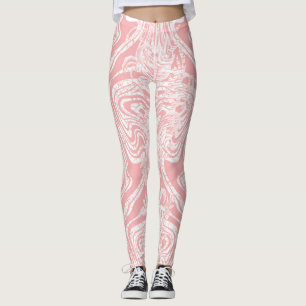 Leggings un diseño abstracto rosa y blanco sobre un fondo b