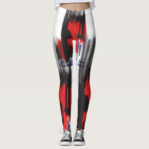 Leggings Un diseño gráfico rojo con un ajuste geométrico au