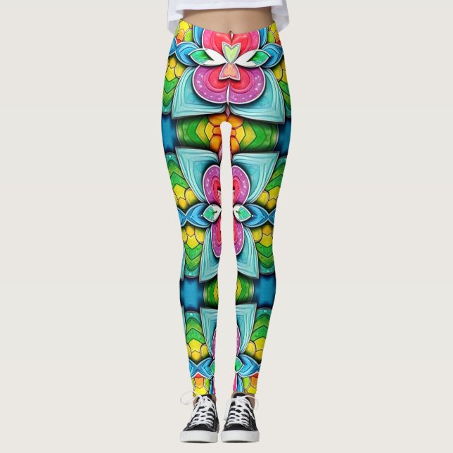 Leggings Un lindo multicolor único "Ratti_Creative_Arts" (Anverso)