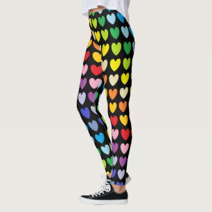 Leggings Un negro más amplio de los corazones del arco iri