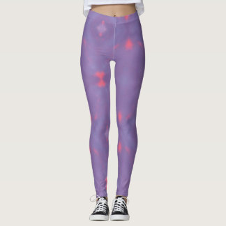Leggings Un patrón de primavera morado y rosado