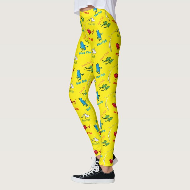 Leggings Un pez dos peces patrón amarillo (Izquierda)