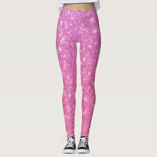 Leggings Un Purpurina de Rubor rosado moderno respira regal (Anverso)