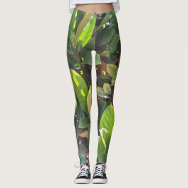 Leggings Un verde divertido deja a la naturaleza imprimir l