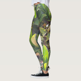 Leggings Un verde divertido deja a la naturaleza imprimir l