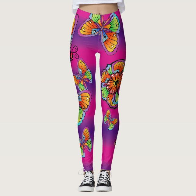 Leggings Una bandada de mariposas (Anverso)