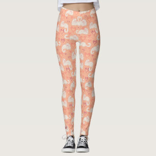 Leggings Una cola de amor de gatos con el corazón y las fra