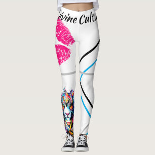 Leggings Una cultura divina: un gato grande besa un gráfico