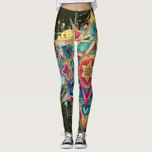 Leggings Una estrella + Arte abstracto Par de modernos pers