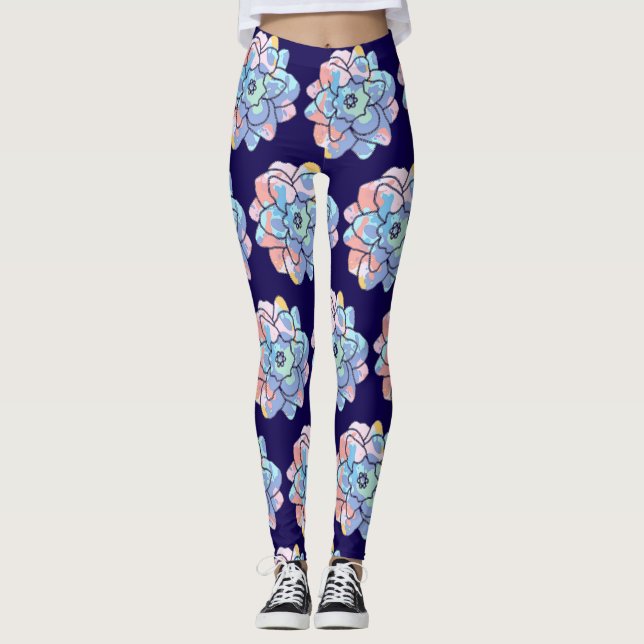 Leggings Una flor hecha de manchas de pintura (Anverso)