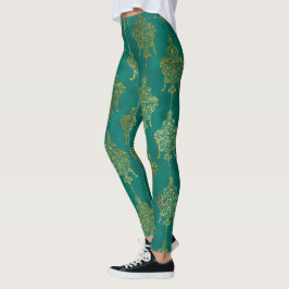 Leggings una fresca de un tipo de patrón de Relieve metaliz
