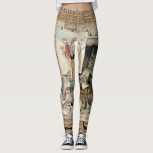 Leggings Una huella de arte vintage