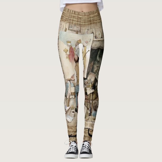 Leggings Una huella de arte vintage (Anverso)