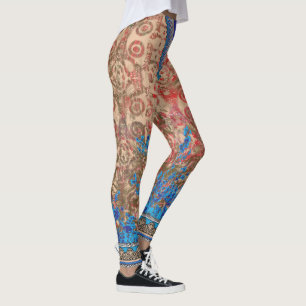 Leggings una imagen de una bufanda azul y beige