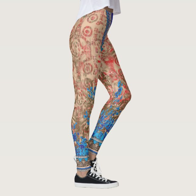 Leggings una imagen de una bufanda azul y beige (Derecha)