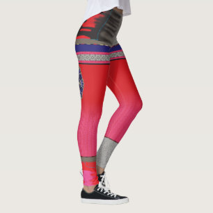 Leggings una pintura de una mujer con un vestido rosa