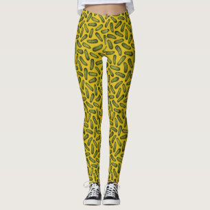 Leggings Una Plétora De Pickles - Gherkins Verde Y Amarill