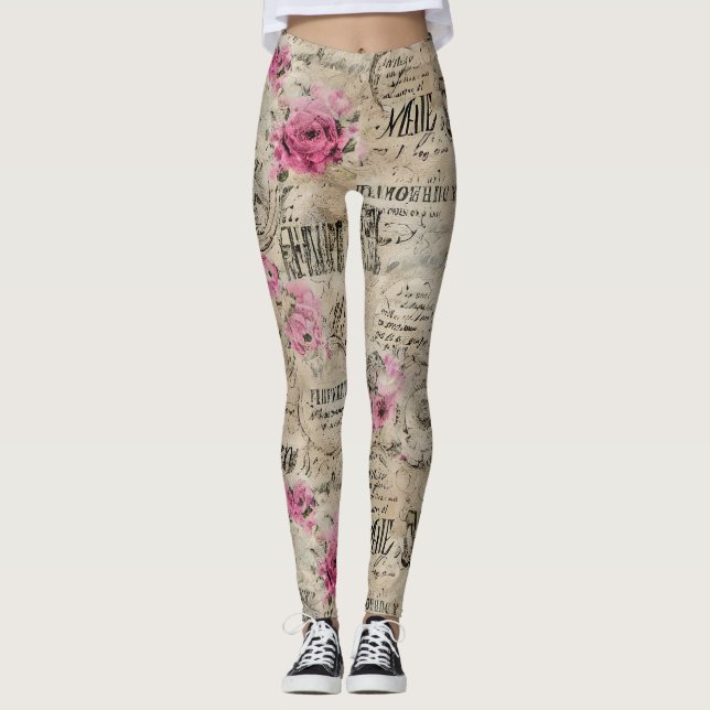 Leggings Una serie de diseño de efímeras francesas 24 (Anverso)
