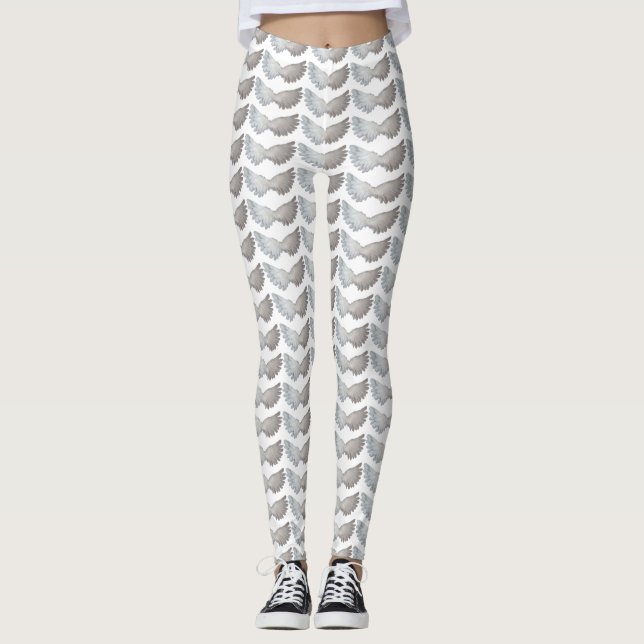 Leggings Unas plumas divertidas Angel Wings Feather White L (Anverso)