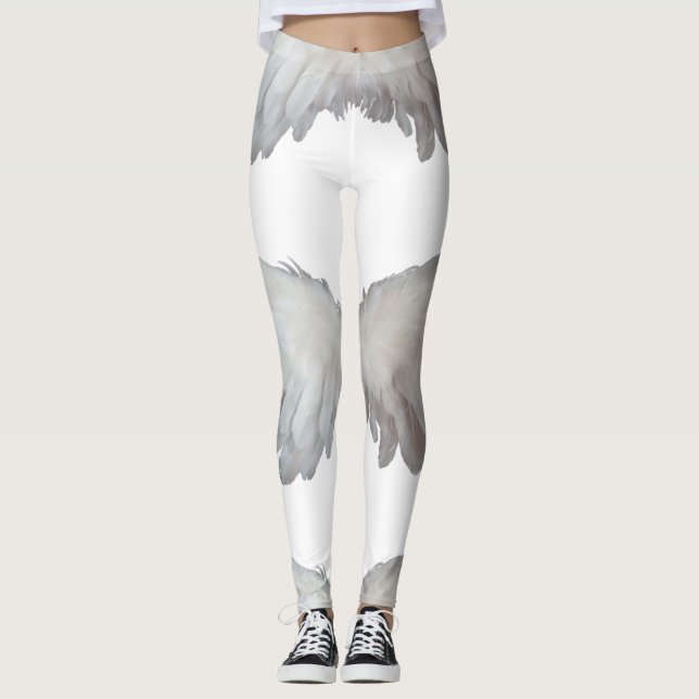 Leggings Unas plumas divertidas Angel Wings Feather White L (Anverso)