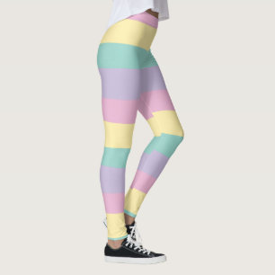 Leggings Unas rayas rosadas, amarillas, moradas y verdes