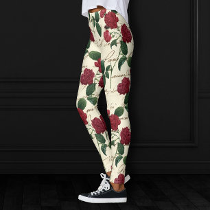 Leggings Unas rosas rojas espléndidas y una escritura a man