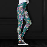 Leggings Underwater Verde azulada Luxe | Caminatas de Oro P<br><div class="desc">Arte exclusivo de la colección Underwater Luxe: Elegante y rico pastel bajo el diseño del mar con una magnífica vida marina y patrones de océano ondulados con un toque de oro metálico falso en purpurinas y secuencias. Este tema femenino maduro y medio mixto añade el pop perfecto de color y...</div>