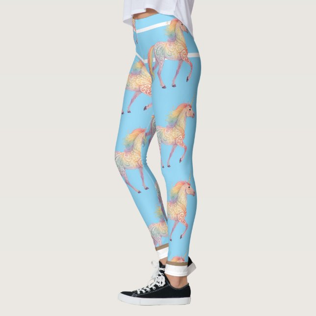 Leggings Unicornio de Arcoíris Mágico Personalizado  (Izquierda)