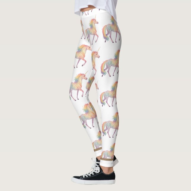 Leggings Unicornio de Arcoíris Mágico Personalizado  (Izquierda)