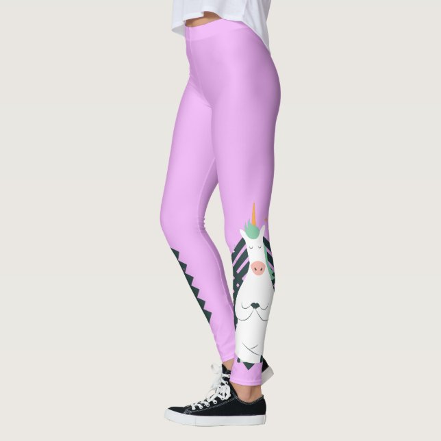 Leggings Unicornio en la rosa del yoga (Izquierda)