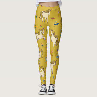 Leggings Unicornio Forestal: Patrón Floral Vintage