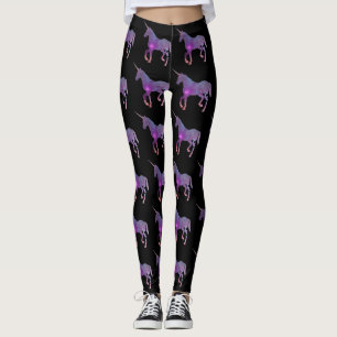 LEGGINGS UNICORNIO PÚRPURA Y NEGRO