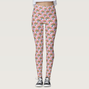 Leggings Unicornio y arcoiris con nubes kawaii