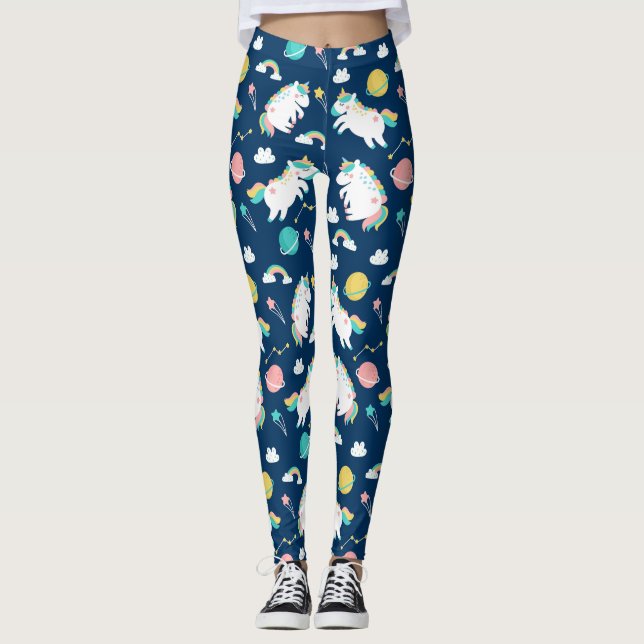 Leggings Unicornios espaciales (Anverso)
