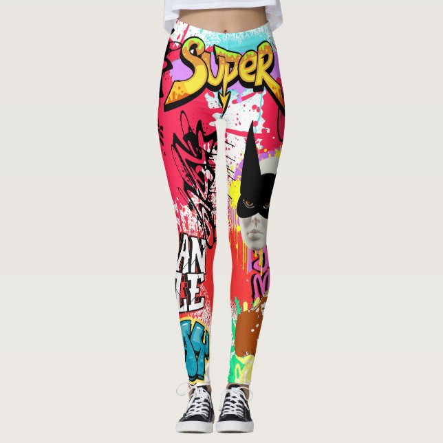 Leggings Unique eye catching graffiti Spray paint Modern (Anverso)