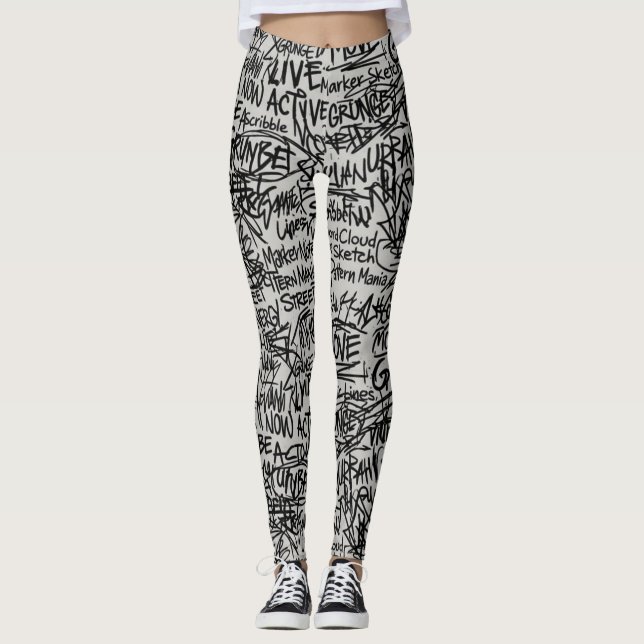 Leggings Urban Grunge Scribble  (Anverso)